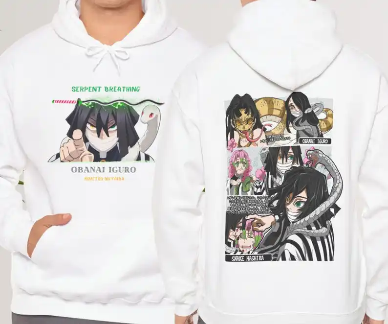 Demon Slayer Kimetsu no Yaiba anime Manga Obanai Iguro hoodie Gift for friends Gift for anime lover Funny gift Unisex hoodie