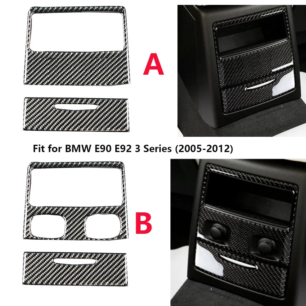 

Carbon Fiber Rear Air Outlet Frame with Storage Box for BMW 3 Series E90 E92 2005-2012, No Cigarette Lighter Hole Anti-Scratch