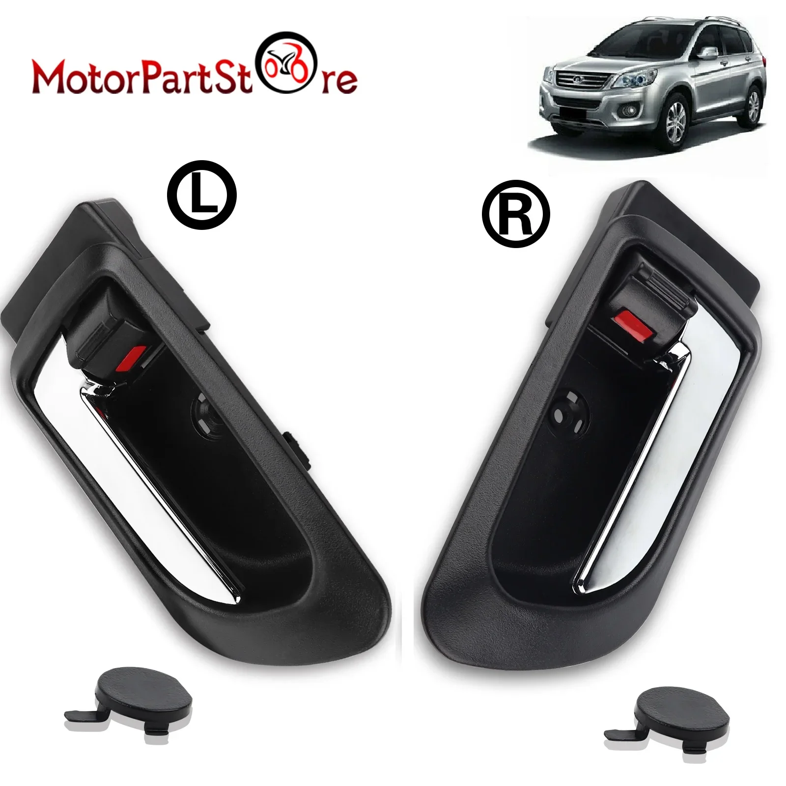 Interior Inner Door Handle for Great Wall X200 X240 SUV 2.0L 2.4L 6105100-K80, 6105200-K80, 1 Pair, Front Left & Right