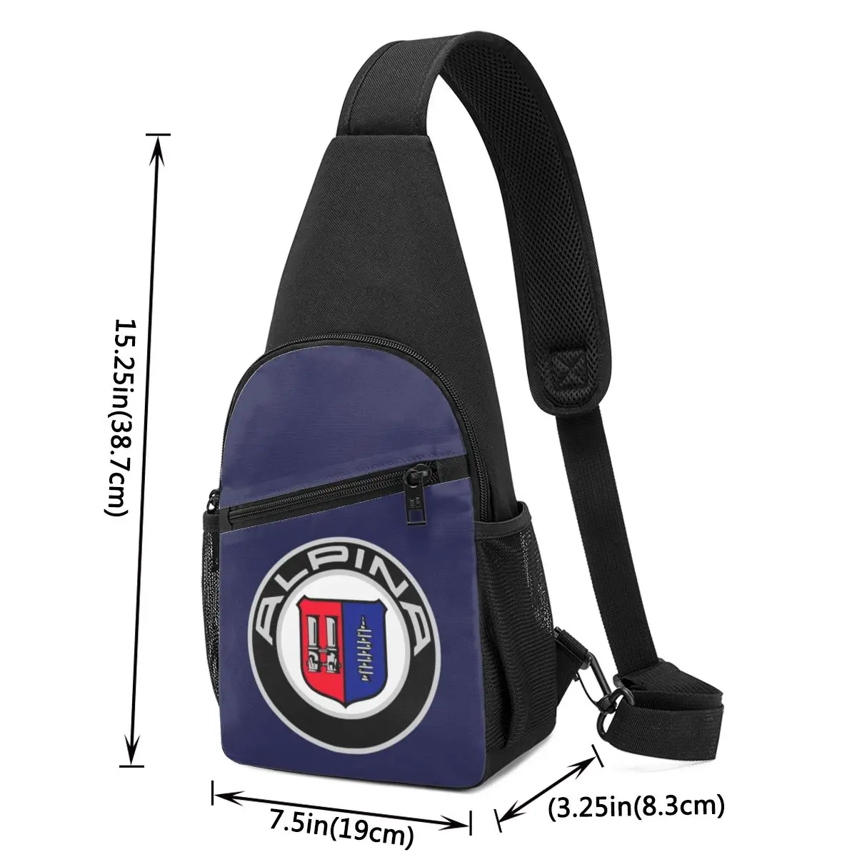 Alpina - Classic Car Logos Chest Bag Men Sling Crossbody Backpack Chest Bag Traveling Hiking Daypack Shoulder Bag