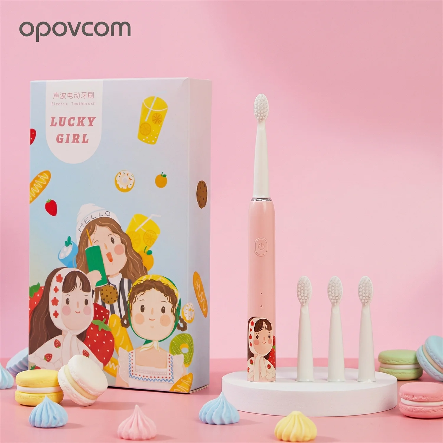 

Kids Sonic Electric Toothbrush Girls Series Soft Bristles IPX7 Waterproof 3 Modes Smart Timer for 3-12 Years Girls Oral Care