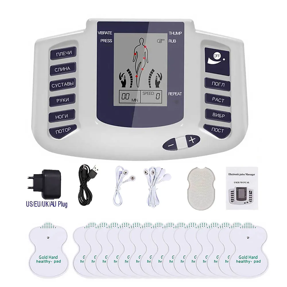 TENS Unit EMS Muscle Stimulator Body Massager Back Arm Massage Device Deep Tissue Shoulder Pain Relief Digital Therapy Machine