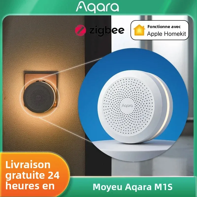 Aqara – Hub intelligent M1S, passerelle sans fil Zigbee 3.0, Wifi, rvb, veilleuse LED, pont pour maison intelligente, pour application Xiaomi Mijia Homekit, nouveau