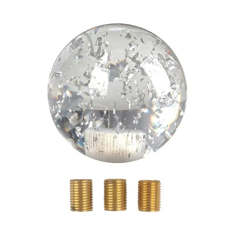 Glass Gear Control Knob Round Gear Shifter Knob Car Interior Modification