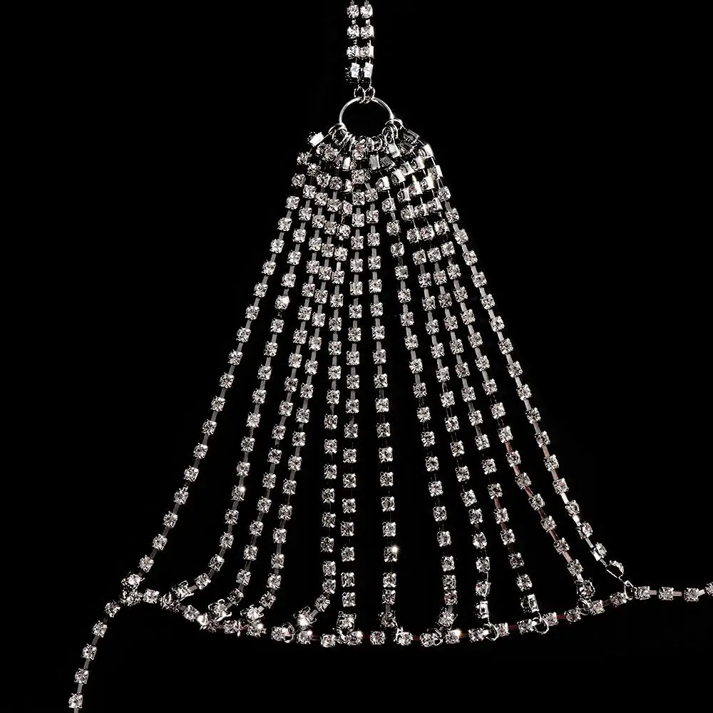 Party Body Rhinestone Charming Women Sexy Crystal Jewelry Bra Jewelry Lingerie Bikini Chain
