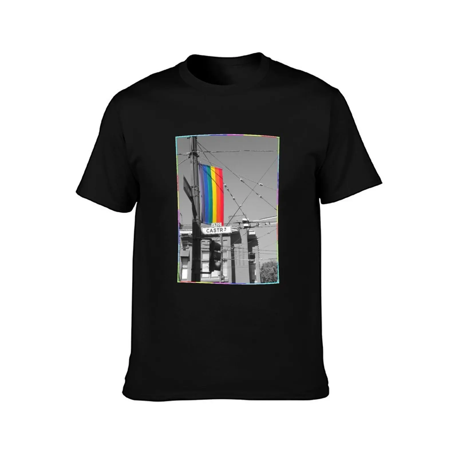 Castro T-Shirt, Summer Casual Cotton Tee, Oversized Streetwear Tops, Vintage Graphic Print, Loose Fit Short Sleeve, 100% Cotton