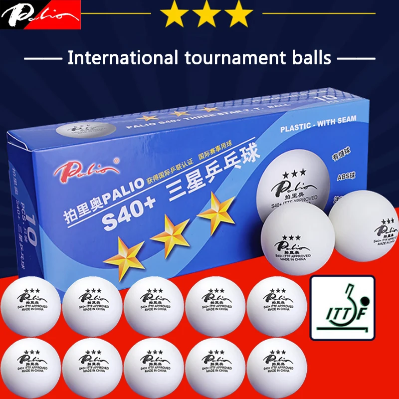 

Palio S40+ 3 Star Table Tennis Balls ABS New Material 40+ Ping Pong Balls with Seam ITTF Approved for Training Competition 10PCS