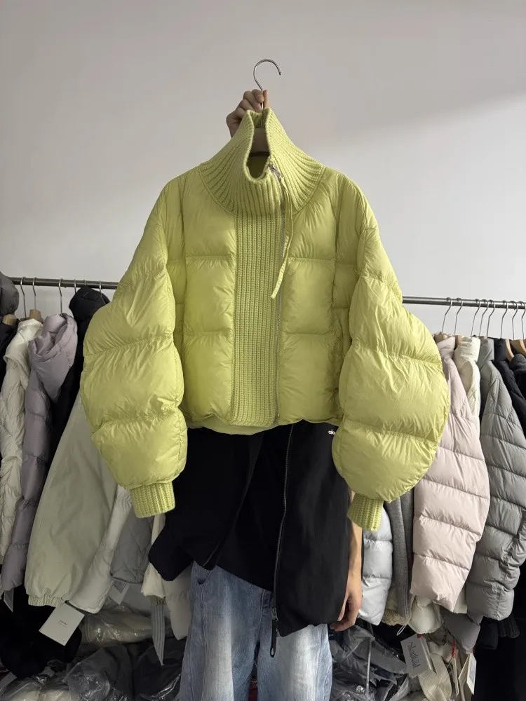 

Теплое вязаное пальто женское модное утягивающее зимнее пальто из хлопка с воротником-стойкой Верхняя одежда в Корейском стиле Sle Thiened Lo...