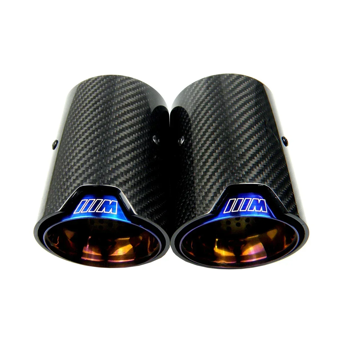 Silenziatore con punta di scarico in fibra di carbonio blu bruciato da 1 pezzo per BMW M Tubo di scarico Performance M2 F87 M3