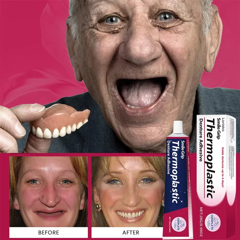 Comfort Denture Adhesives Glue Teeth Care Thermoplastic Denture Silicone Reline Kit Adhesive Cushion Friction Fixed Dentures