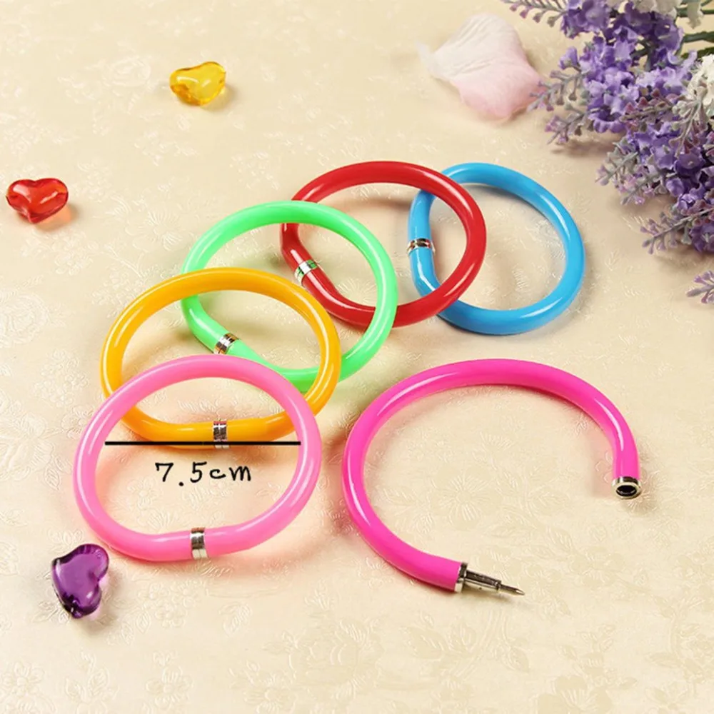 

10 Pcs/lot Creative Bracelet Ballpoint Pen Novelty Flexible Writing Ball Pen Student Kid Gifts Stationery School Office Supplies