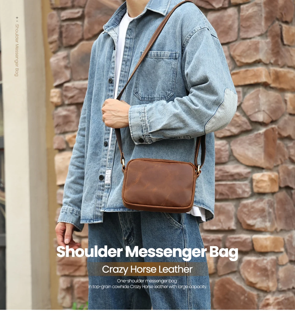 JOYIR Mini-Umhängetasche aus echtem Leder, Reise-Umhängetasche für Damen und Herren, Handy-Geldbörse, Reisetasche, Umhängetaschen – Detail 1