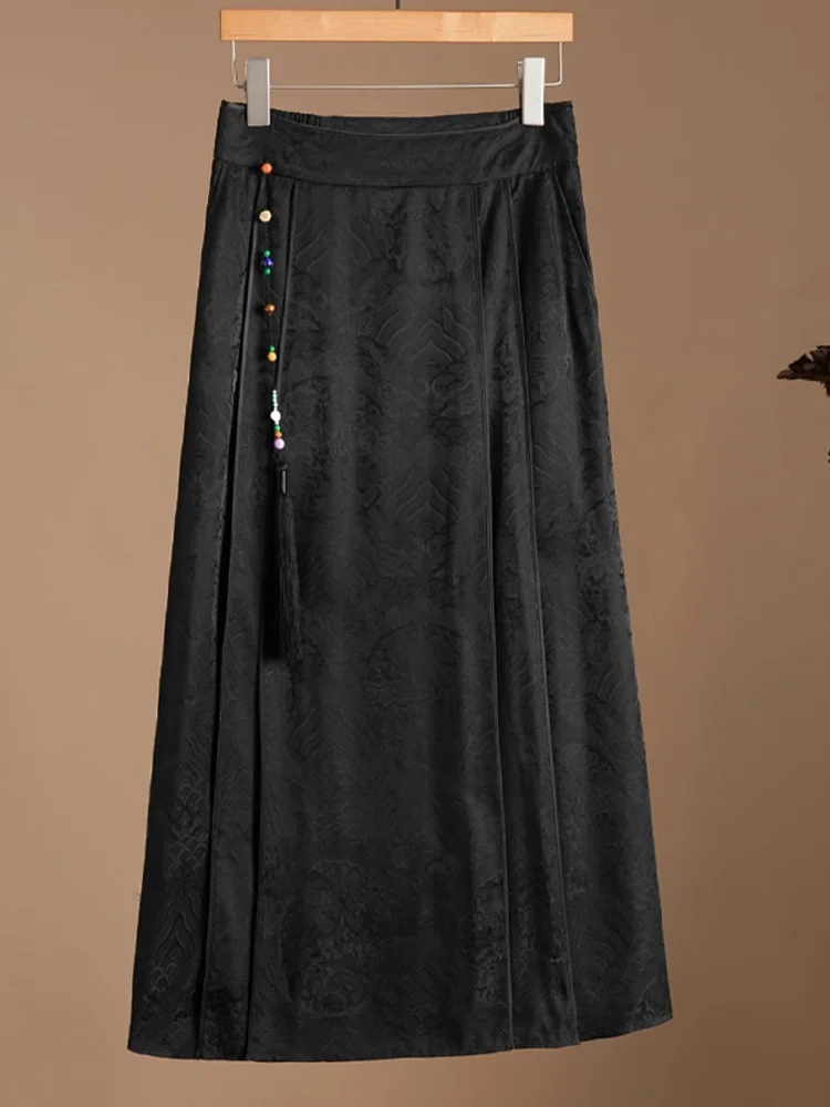 

New Chinese Sle National Trend Tailed Skirt 2025 New Pred Pleat Design Sensation f Body Skirt Small Size Slim a...