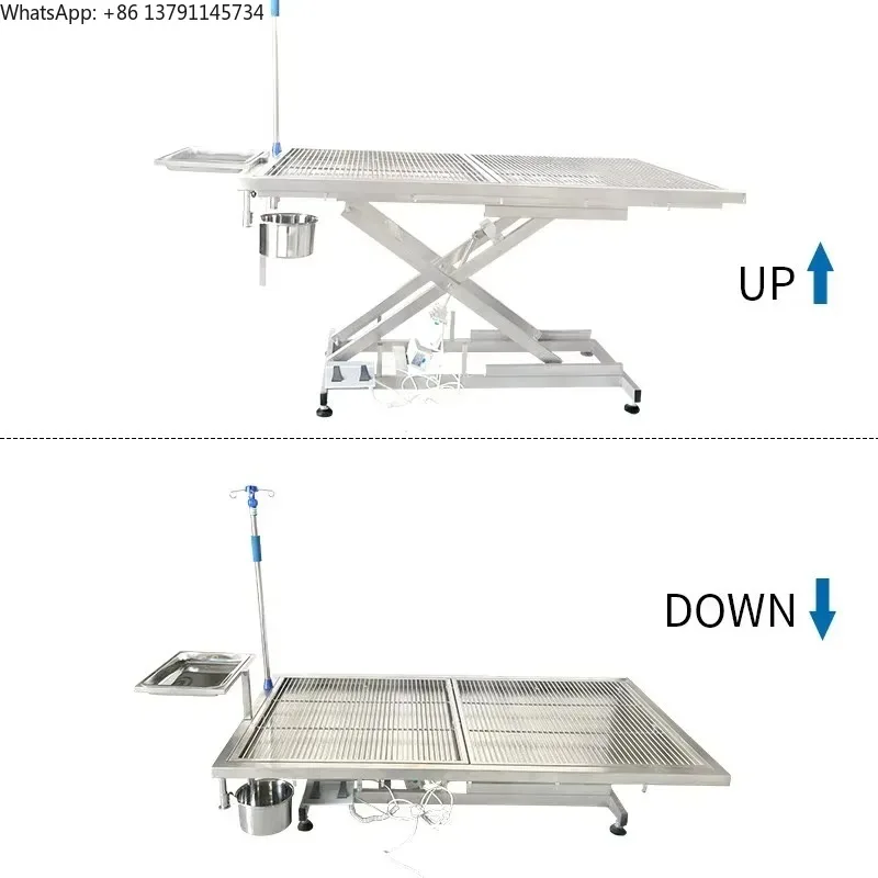 

Compact Hydraulic Surgery Table for Pets - Stainless Steel Vet Operating Table with Foot Pedal & Drainage Mesh