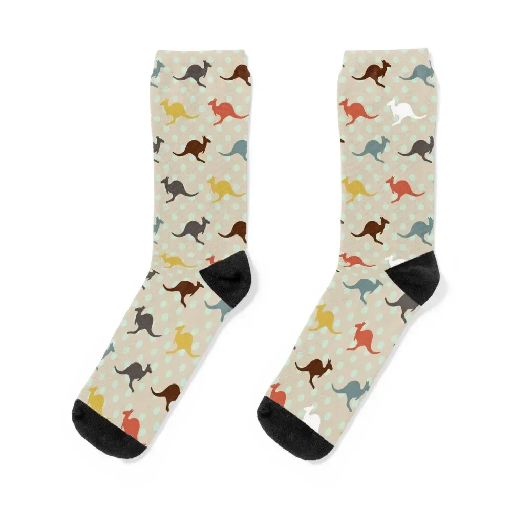 

Multicolor Kangaroo Silhouette Socks christmas gift hiking Toe sports kids Socks Woman Men's