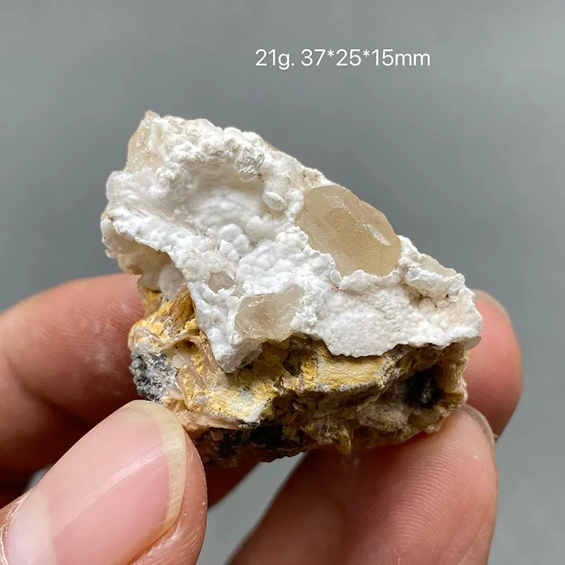 100% barita amarilla natural y piedra de mica cerusita espécimen mineral rugoso colección de gemas de cristal curativo
