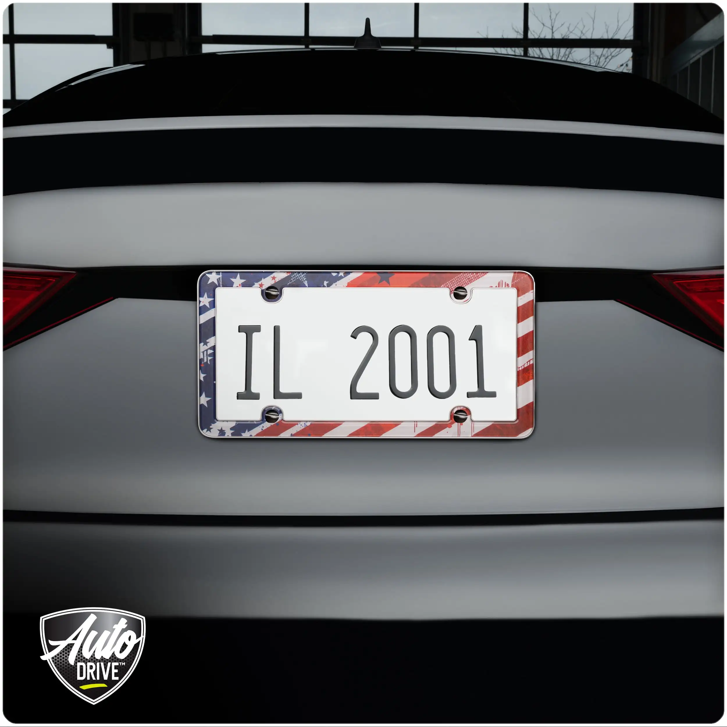 금속 번호판 프레임, 깃발 스타일, 내구성, 연중 보호, 표준 크기, 세척 가능.