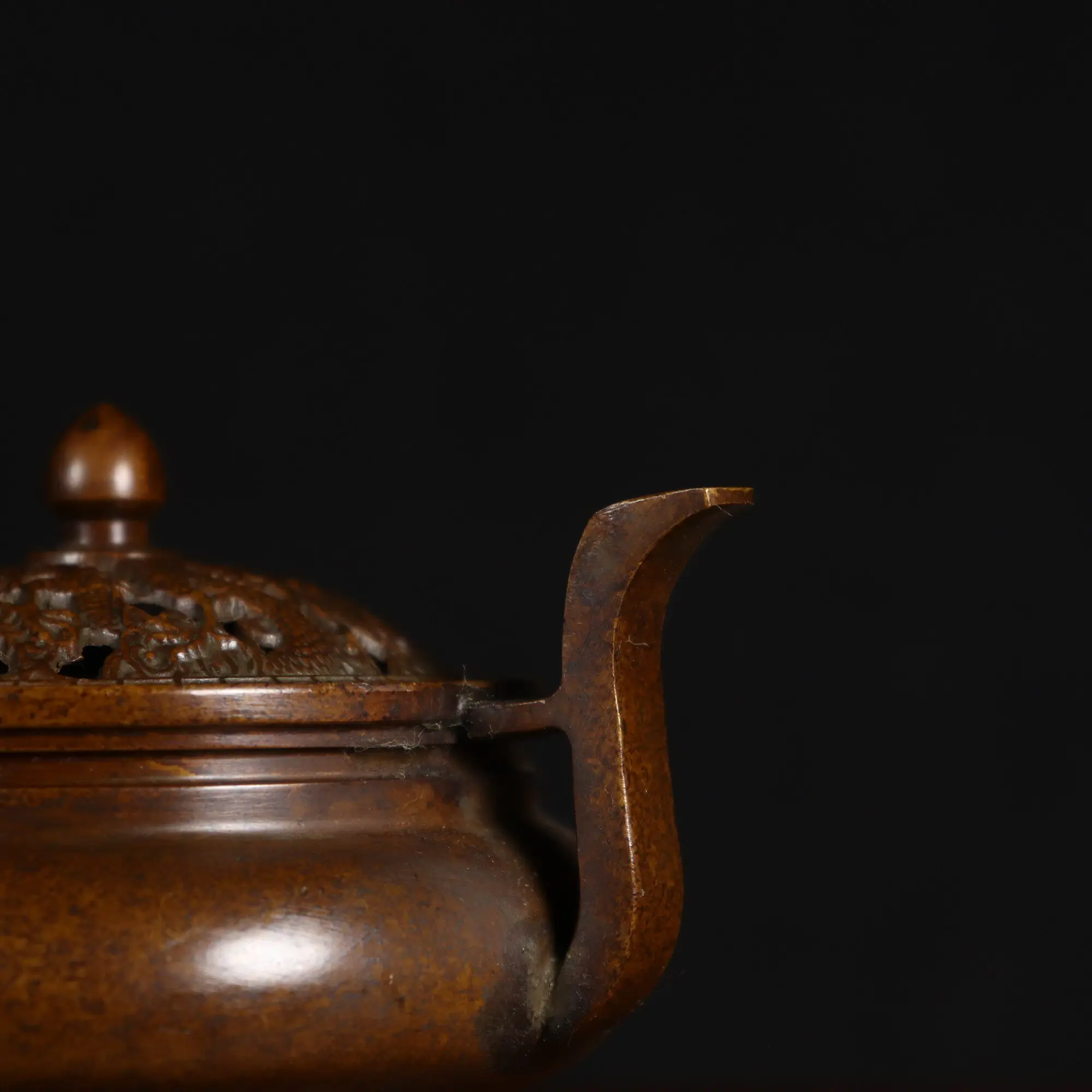 Pure Copper Xuande Incense Burner Official Hat Ear Three Legs Censer Buddha Worship Home Indoor Bronze Incense Holder Feng Shui