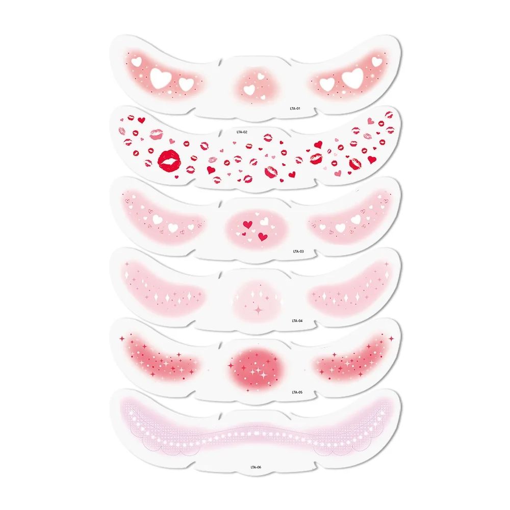 6 قطع من ملصقات الوشم المؤقت لعيد الميلاد وعيد الميلاد - شارات الوجه والعين الاحتفالية للنساء، مكياج حفلات العطلات مع سانتا ورقائق الثلج #3