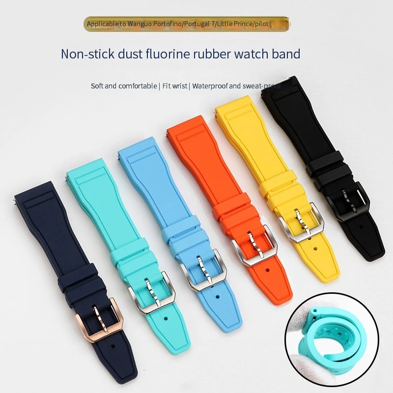 Pasek do zegarka z gumy fluorowej do wodoodpornego paska Tissot 1853, rozgwiazda, nurkowania T120120417A 21mm 22mm dla IWC Breitling Omega