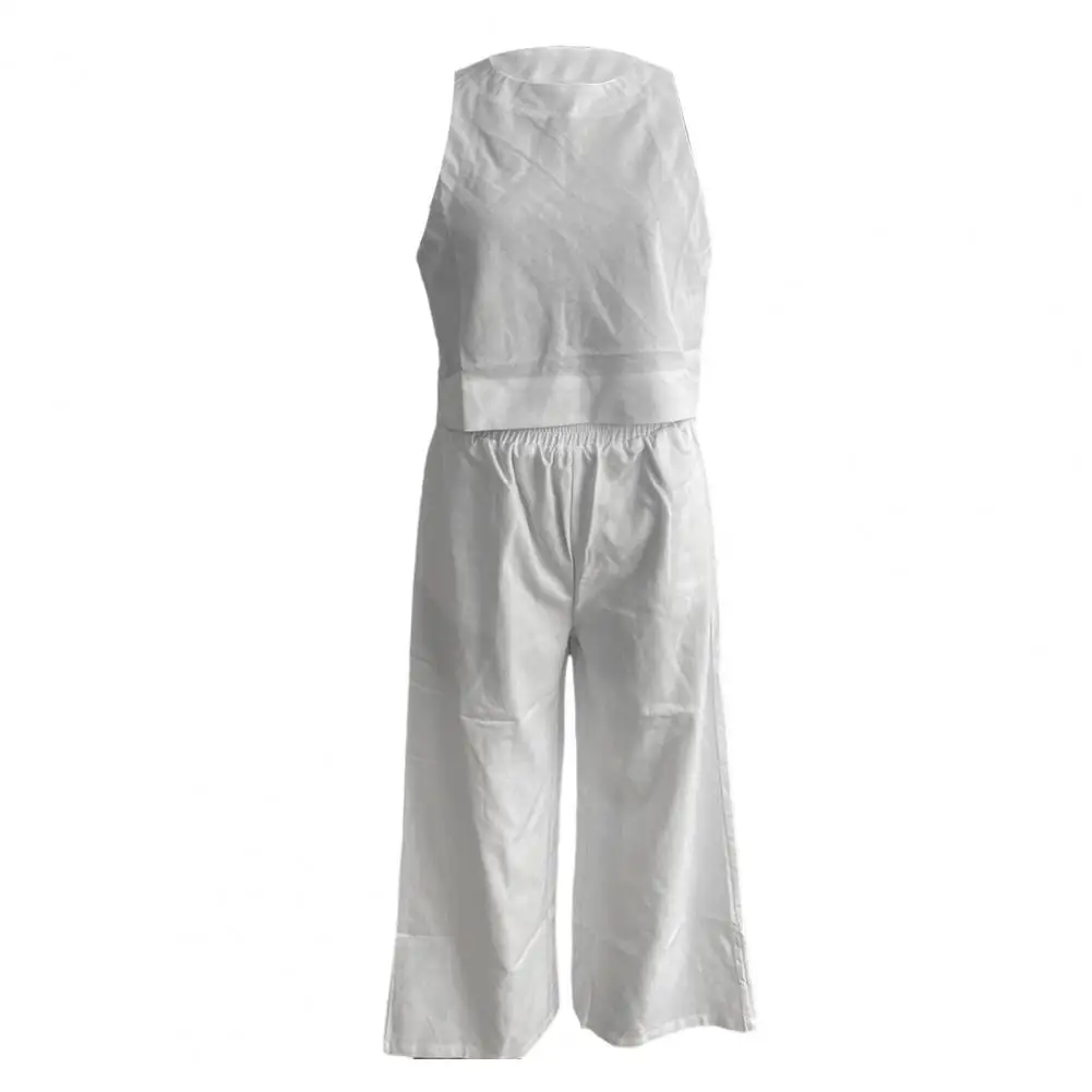 Women Breathable Vest Pants Set Stylish Women's Vest Pants Set with High Waist Wide Leg Pockets for Casual Daily Wear 2 Piece