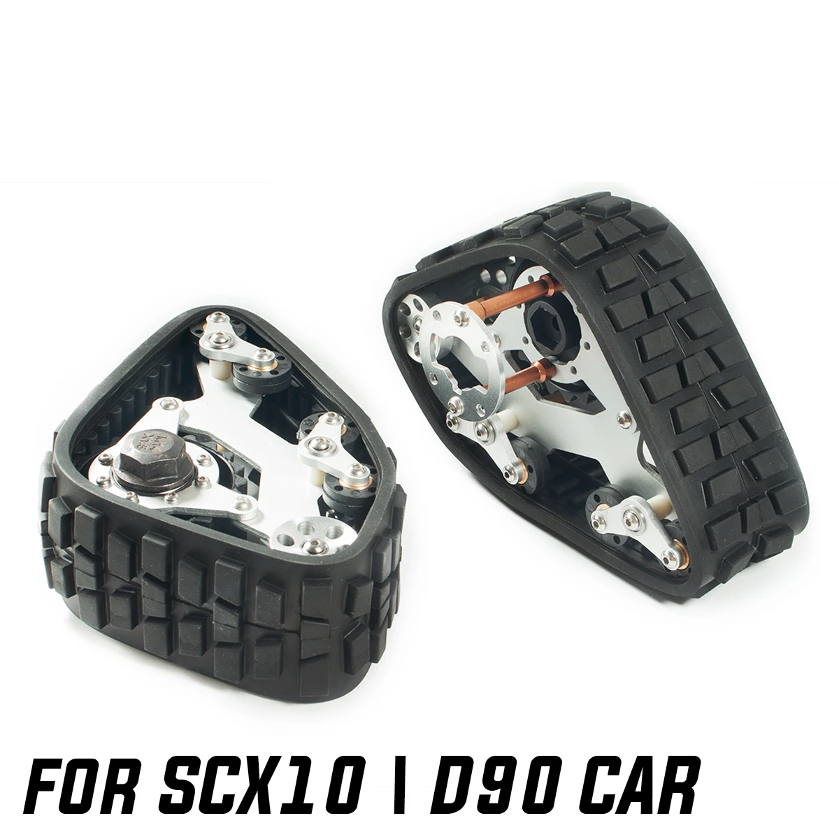 RC Aluminum All Terrain Track Muddy Road Snow Tires For 1/10 RC Crawler Car Traxxas TRX4 SCX10 D90 Defender Upgrade Parts