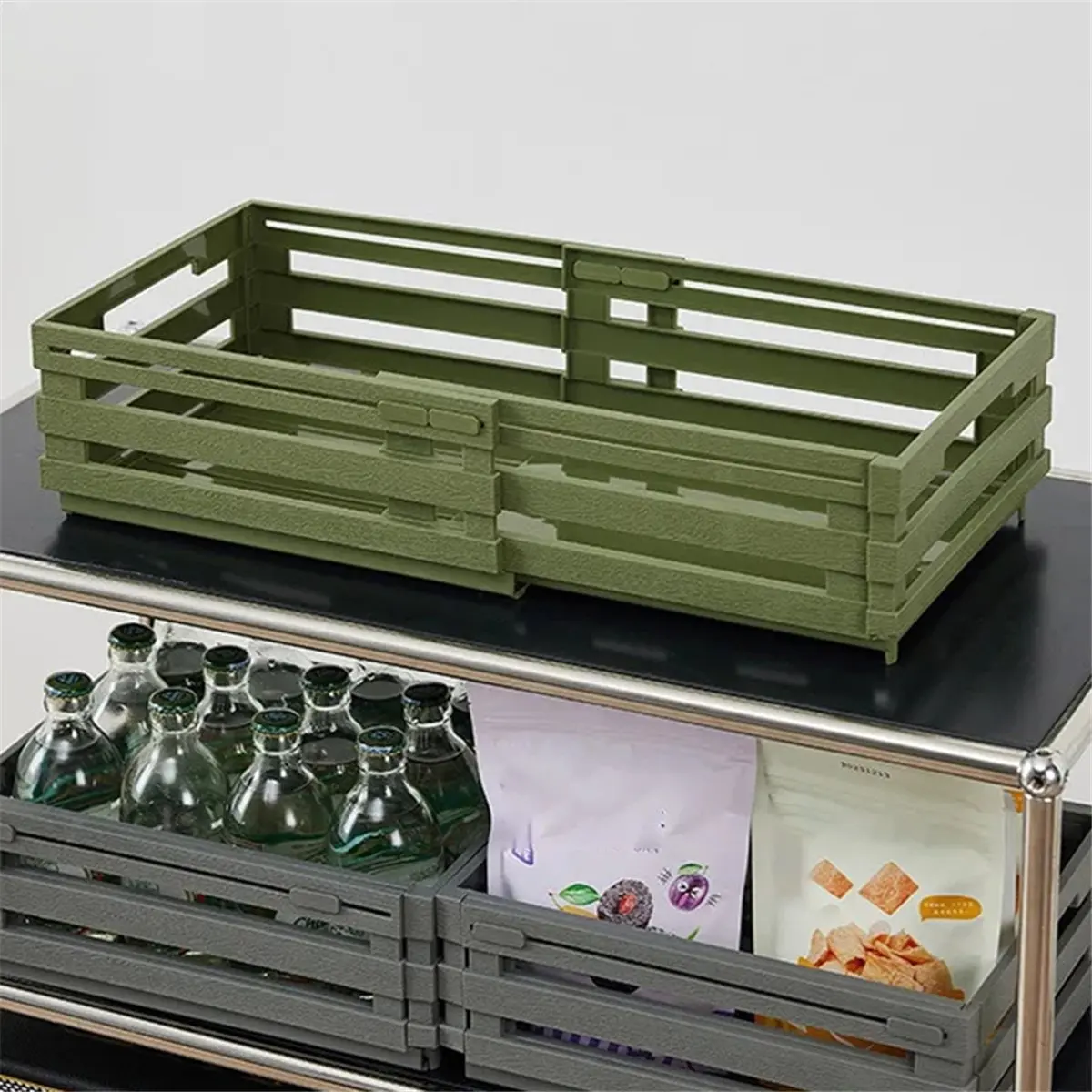 N14R Top Drawer-Style Storage Box,Scalable Clothing & Kitchen Storage Basket, Storage Box Organizer for Kitchen C