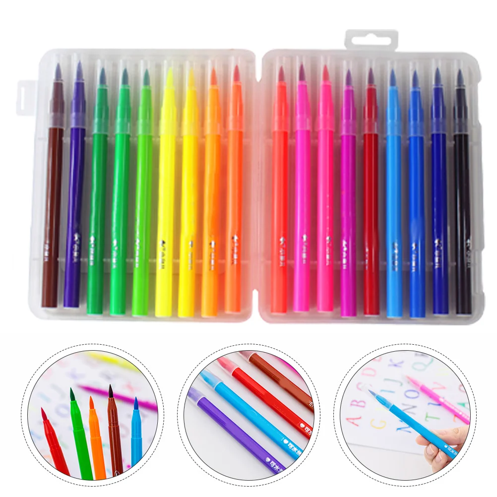 

1 set Watercolor Pen Set Washable Non-Toxic Vivid Color Drawing Painting Art Marker For Kids Graffiti Diy Project Tip Brush Pen