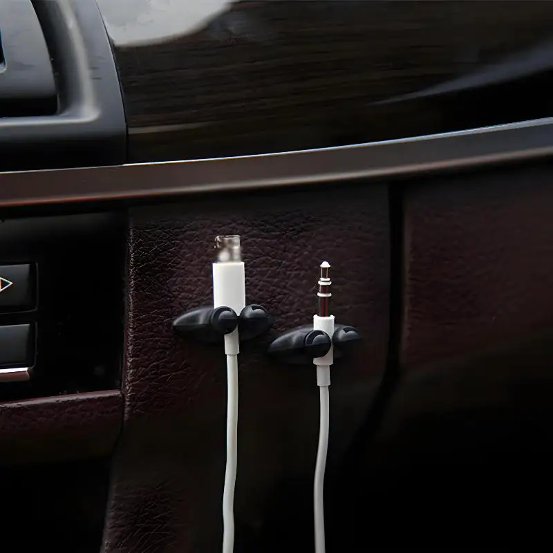 Car Wire Management Hooks 8PCS Non Slip Adhesive Dashboard Phone Charger Earphone Cable Organizer for Daily Use