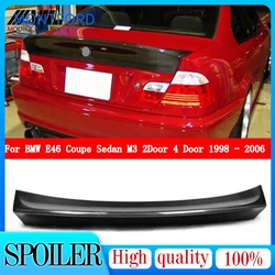 Car Styling For BMW E46 Coupe Sedan M3 4 Door 1998 - 2006 ABS Plastic Material Rear Boot Trunk Wing Rear Roof Lip Spoiler
