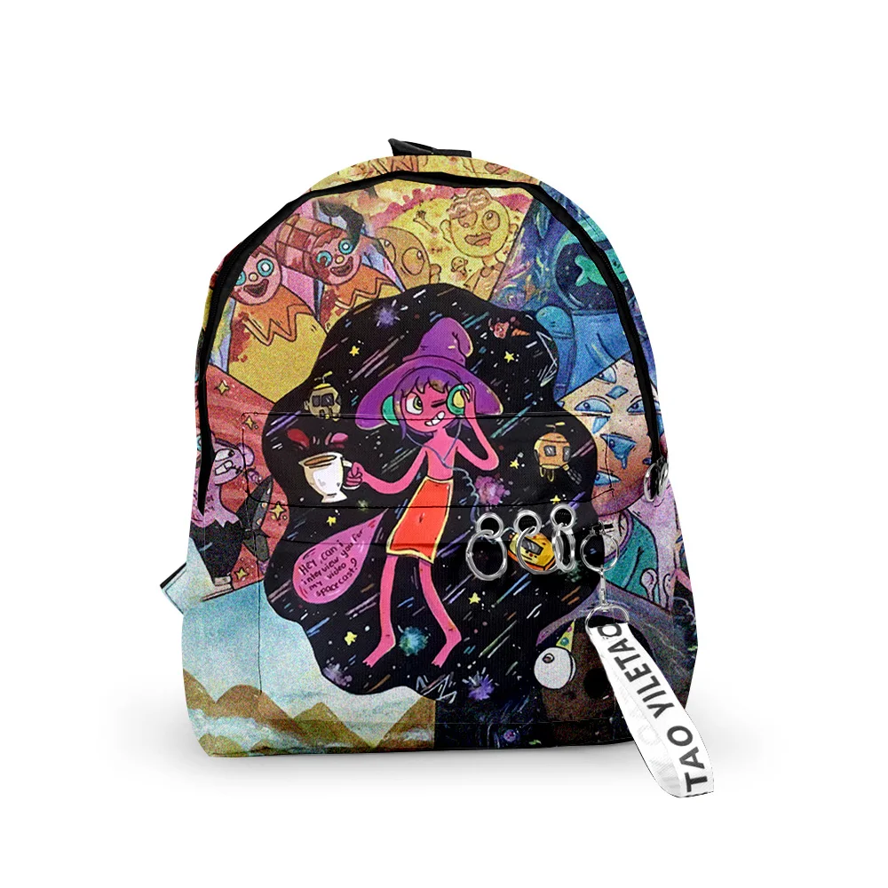 Classic The Midinght Gospel Backpacks Boys/Girls pupil School Bags 3D Print Keychains Oxford Waterproof Cute Small Backpacks