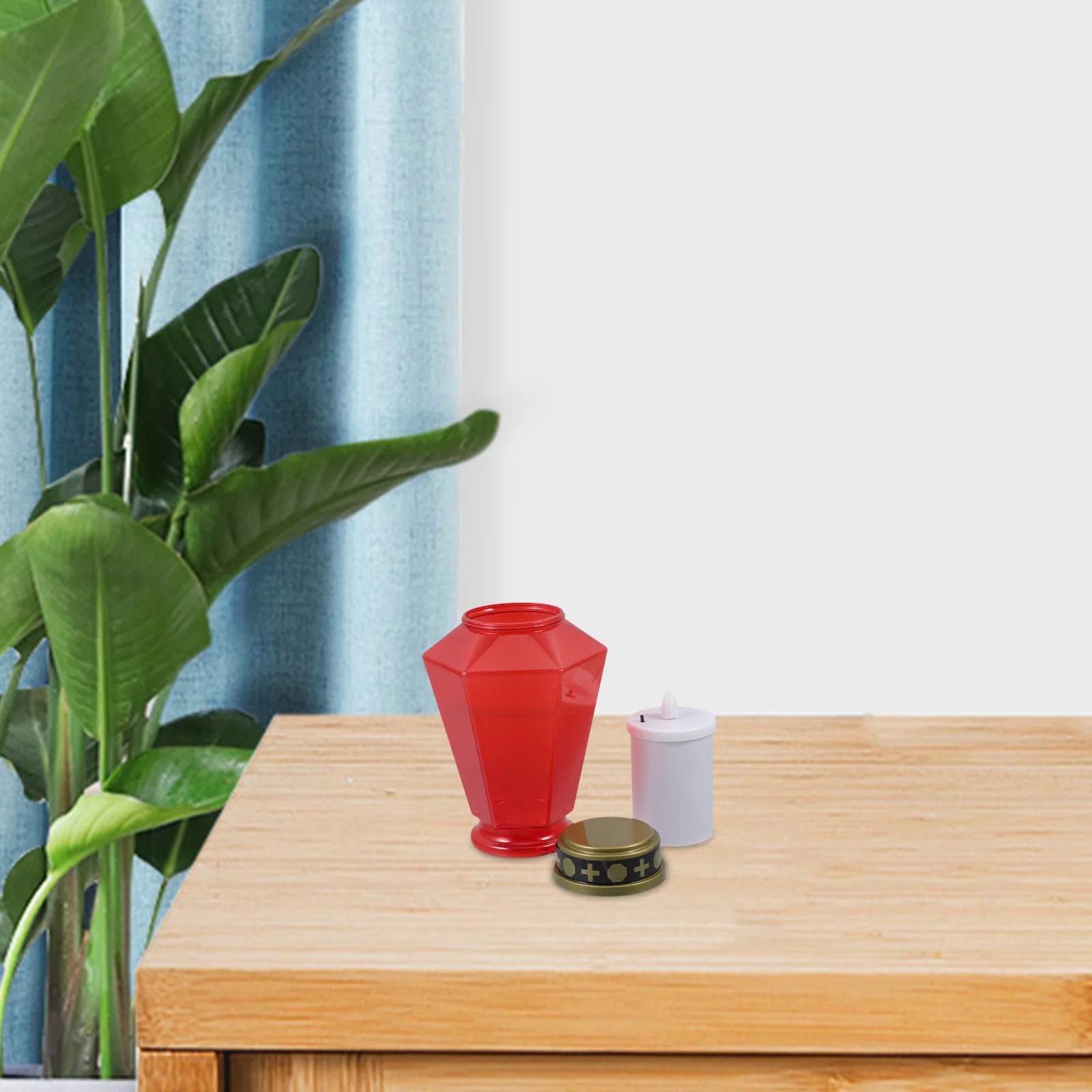 Led الإلكترونية عديمة اللهب تعمل بالطاقة الشمسية عبر الضوء للخارجية مقبرة الكنيسة ديكور الهدايا التذكارية الدينية #5