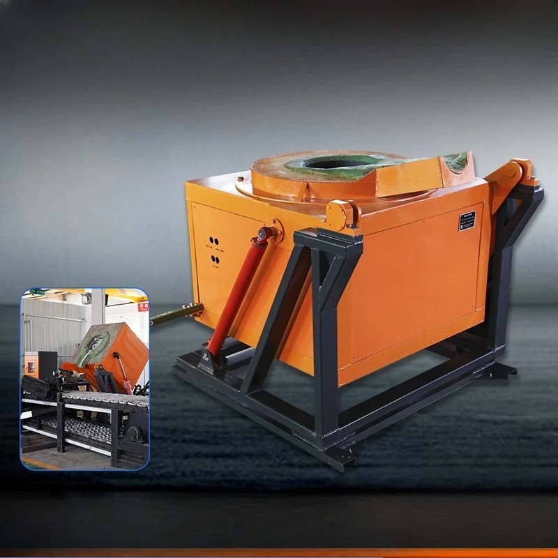 Small hydraulic flip aluminum melting furnace direct supply aluminum alloy ingot melting machine