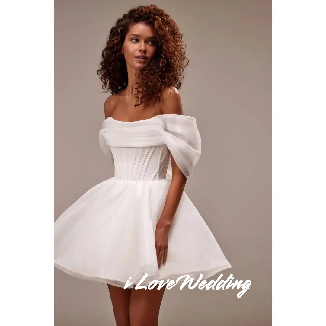 White Off The Shoulder Mini Skirt Strapless Homecoming Dresses A-Line Modern Pleated Festa Luxury Birthday Dresses Customized