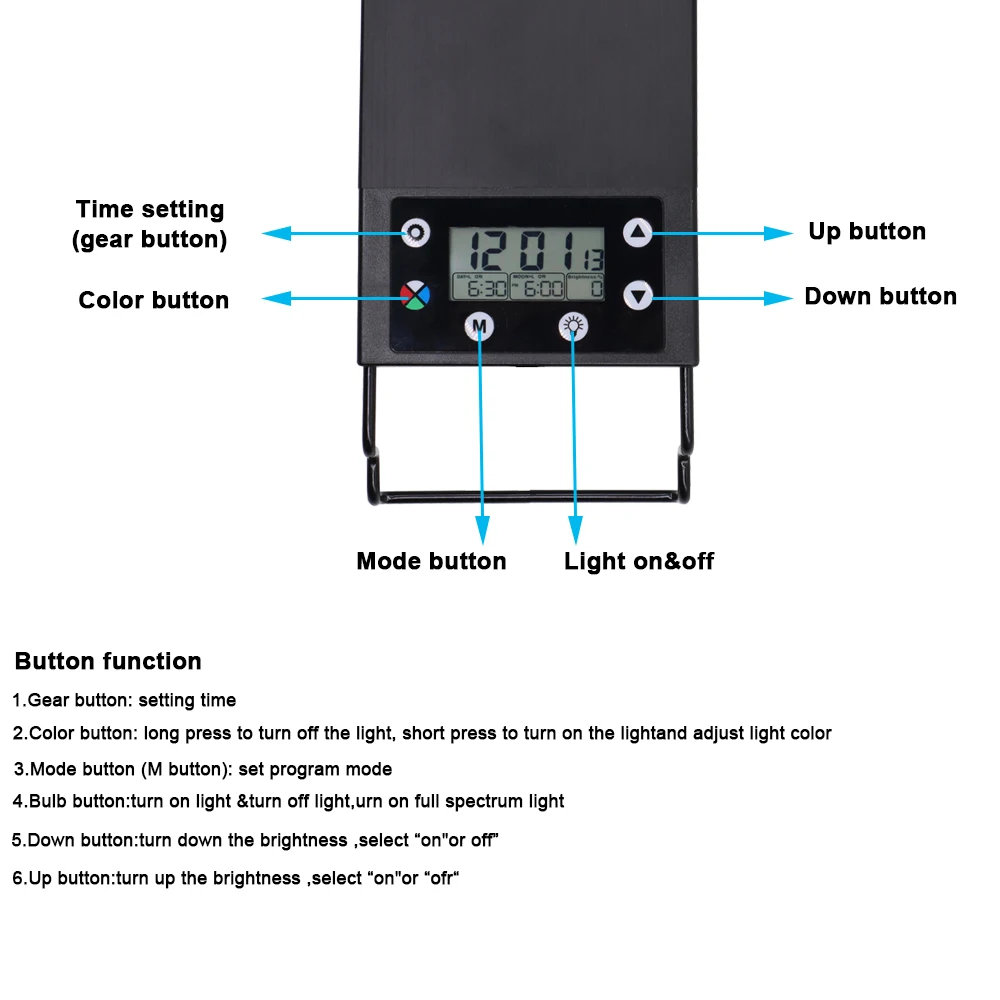 Iluminación LED de espectro completo para acuario, lámpara de crecimiento de plantas acuáticas, impermeable IP68, 24/7 V-100V, 30-60cm, 240