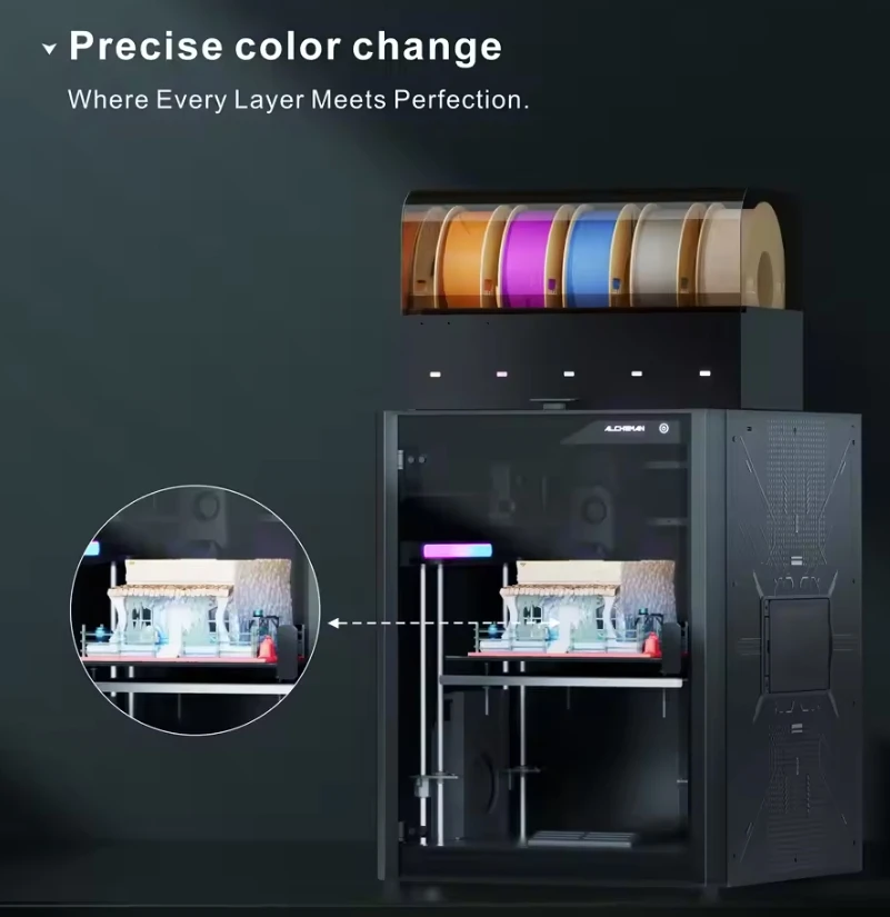 Multi-color Industrial Desktop Auto Leveling 3D Printing Machine High Printing Speed 500mm/s Automatic FDM 3D Printer