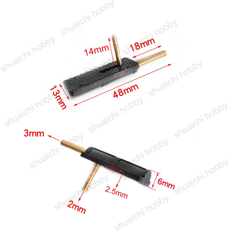 Trava de mola para aeronaves modelo, dossel, tampa de captura, parafuso fixo, furos para asa fixa RC, acessórios de avião, 48x13mm, 5pcs