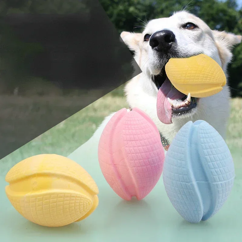 Pet Dog Toy Ball Tpr Foam Milk Scented Rugby Medium And Large Dog Teeth Cleaning Interactive Decompression Toys