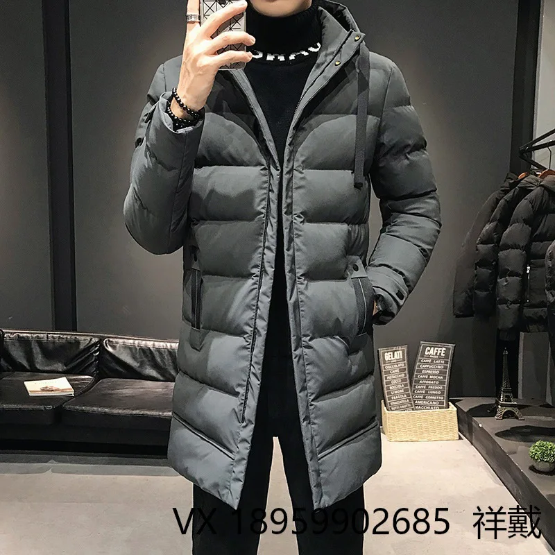 Men Long Down Jackets Winter Coats Chaquetas Hooded Casual Winter Parkas High Quality Male Green Warm Parkas Coats