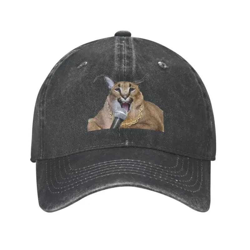 Personalized Cotton Big Floppa Cat Baseball Cap Men Women Adjustable Funny Caracal Dad Hat Streetwear