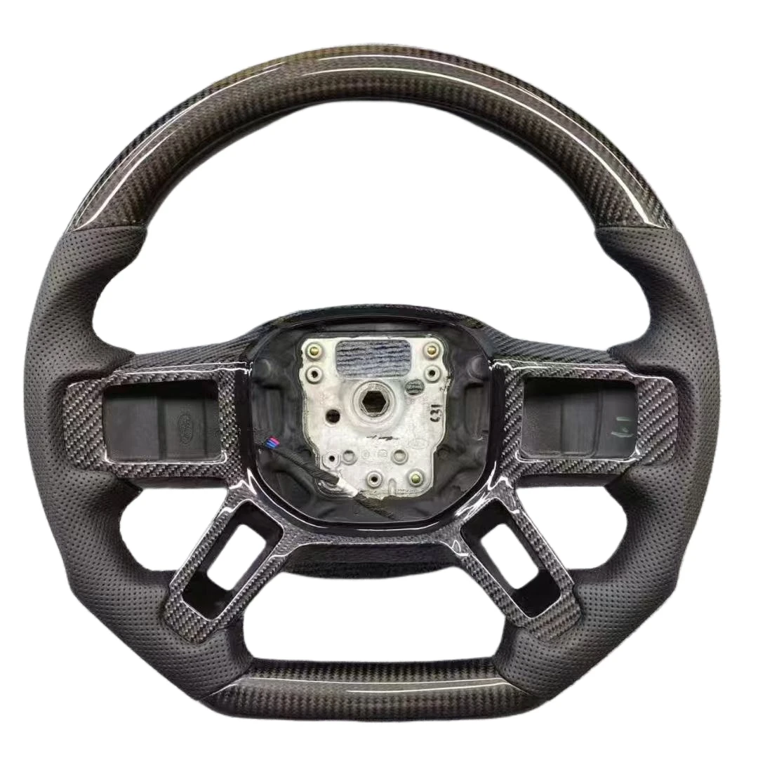 

For Custom High Quality Leather Carbon Fiber Sports Steering Wheel for Land Rover Defender 4 Spokes Durable