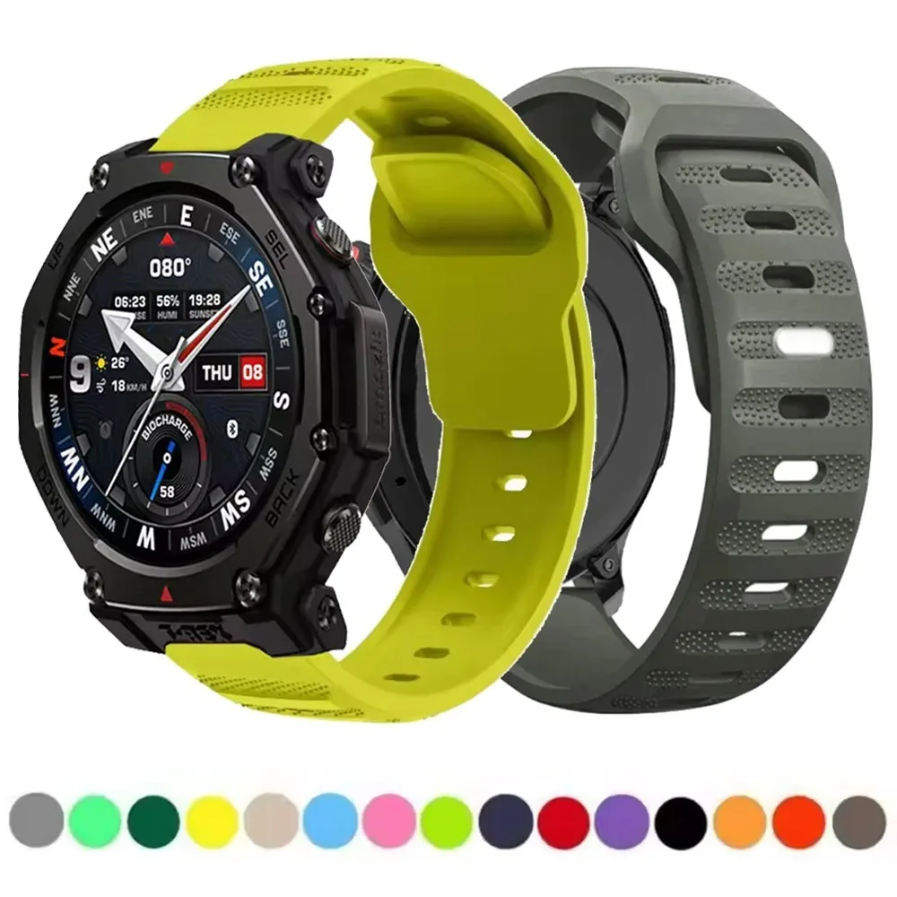 22mm 20mm Silikonarmband für Amazfit T-Rex3 Pro 48-44mm/Active 2/Bip 6 Smartwatch Komfortables Band Samsung Galaxy Watch 7 6 5 4