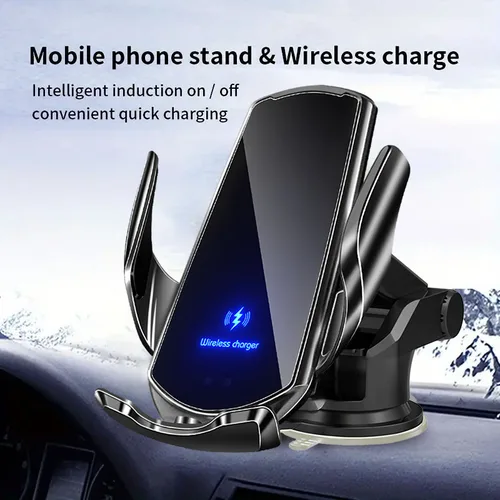 Imagen 2 del producto Cargador inalámbrico para coche, soporte magnético automático para teléfono para iPhone, Xiaomi, Samsung, carga rápida de inducción infrarroja para coche