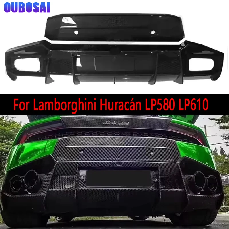 

For Lamborghini Huracán LP580 LP610 Carbon Fiber Car Rear Bumper Diffuser Rear Splitters Spoiler Back lip Body Kit