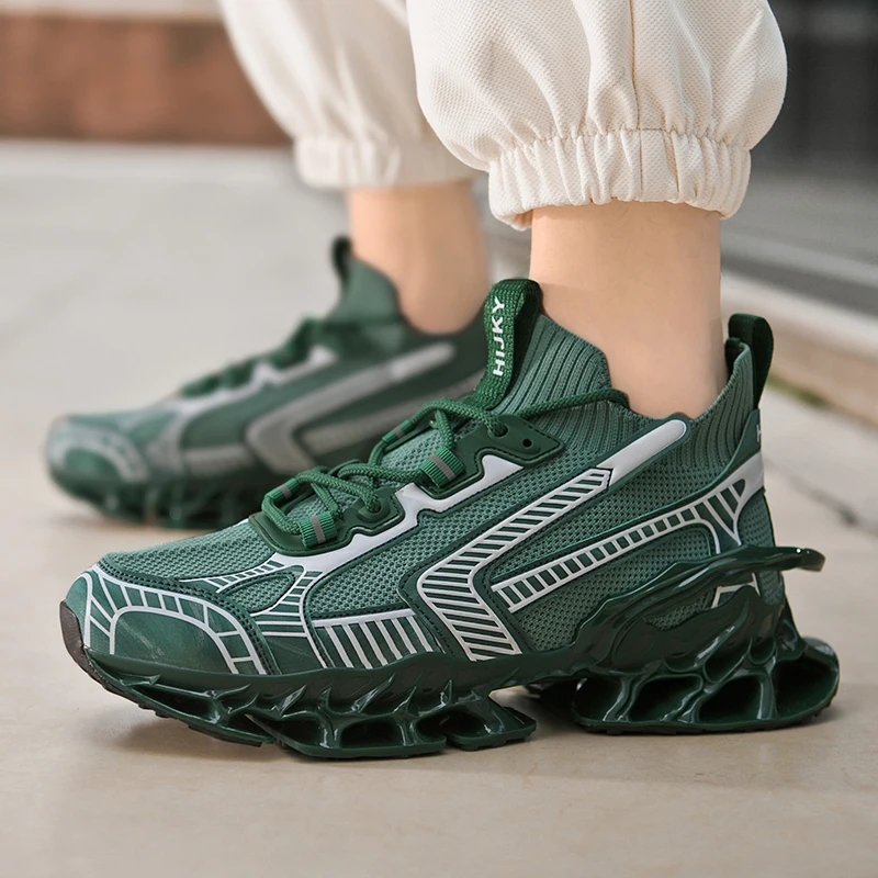 Men Running Shoes Sneakers Male Non‑Slip Tenis Luxury Designer Mesh Breathable Casual Fashion Blade Cushioning Walking Shoe