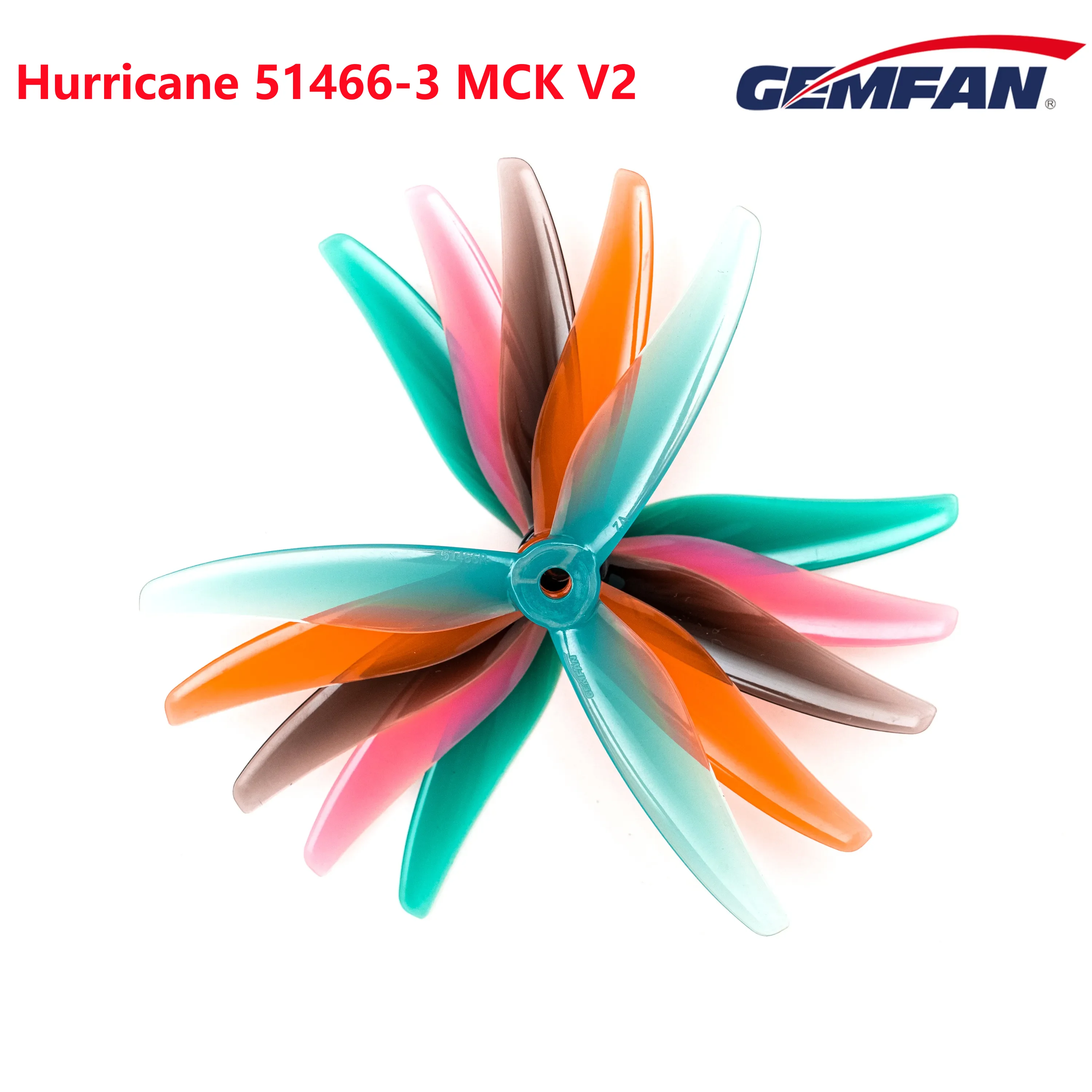 

12 пар (12CW + 12CCW) Gemfan Hurricane 51466 MCK V2 5-дюймовый 3-лопастной Пропеллер из поликарбоната для FPV Фристайл 5-дюймовые гоночные дроны DIY части