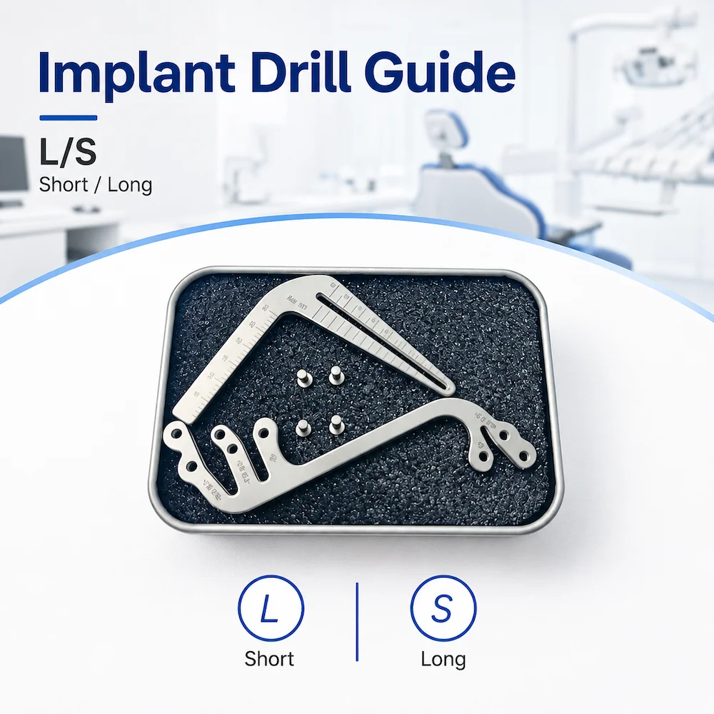 Dental Implant Drill Guide Kit Dual Long Short Type Angle Measurement Surgical Stent Precise Placement Guide for Oral Surgery