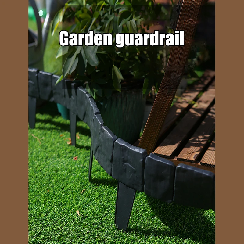 10/20pcs Garden Fence Imitation Stone Plant Support Stake Outdoor Edging Decorative Border DIY Lawn Yard Landscape Plant Fence