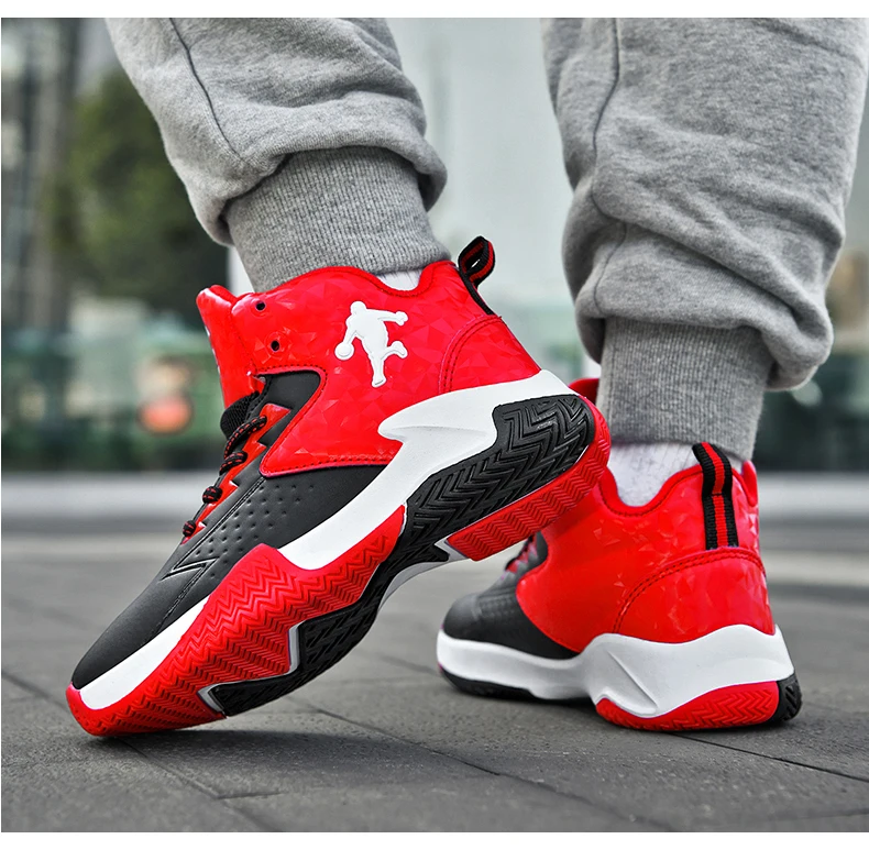 Kinder-Basketballschuhe, rutschfest, atmungsaktiv, Basketball-Trainings-Sneaker, Schnür-Basketballstiefel für Jungen und Mädchen, Sportschuhe – Detail 22