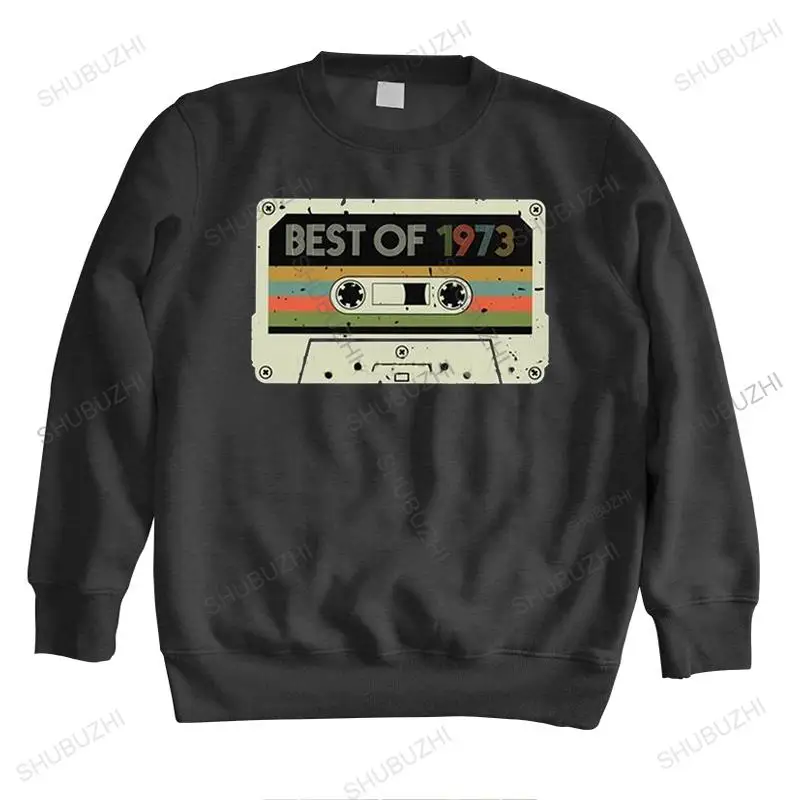 Trendy 70s Men hoody Vintage Best Of 1973 sweatshirt long sleeve Cotton sweatshirts Print 49th Birthday Gift hoodies Clothing